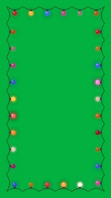 Christmas Lights Frame Green Screen (Vertical 9:16) preview