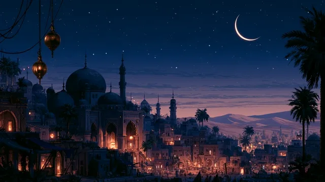 Crescent Moon over a Desert Town preview