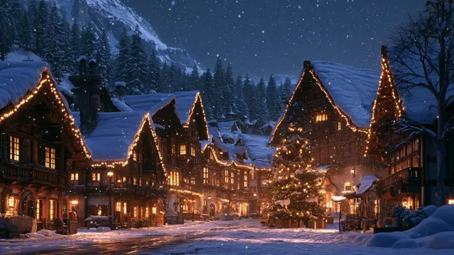 Snowy Alpine Christmas Village at Night preview